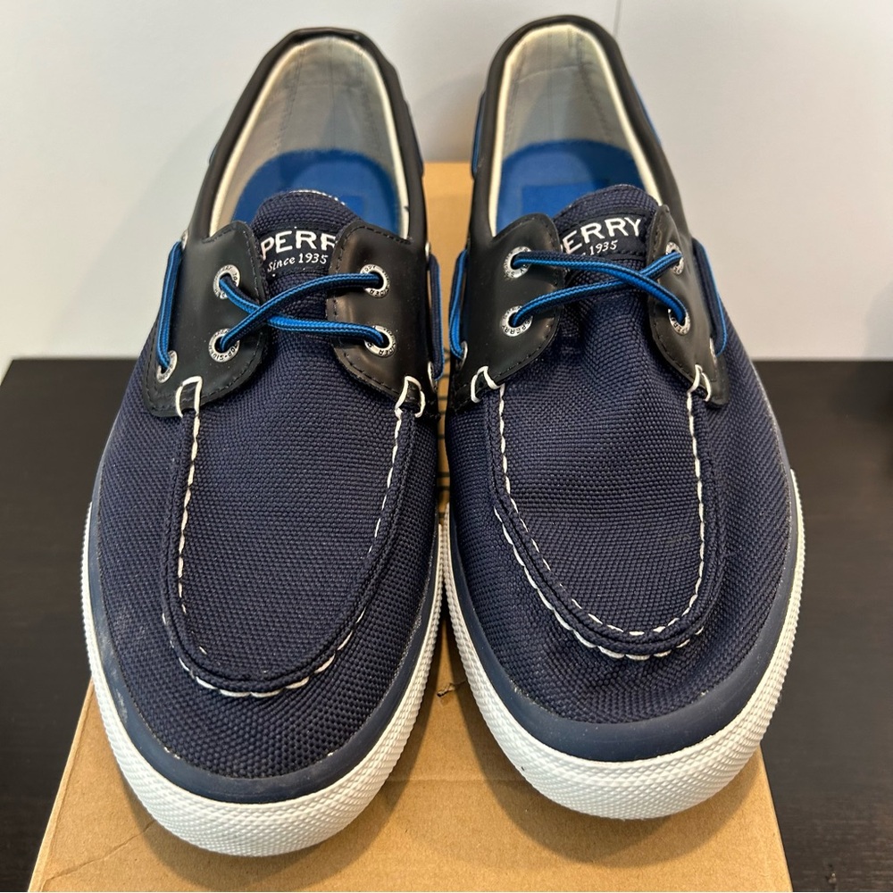 Sperry Top-Sider Men's Bahama 2-Eye Navy Blue Boat Shoes STS13135